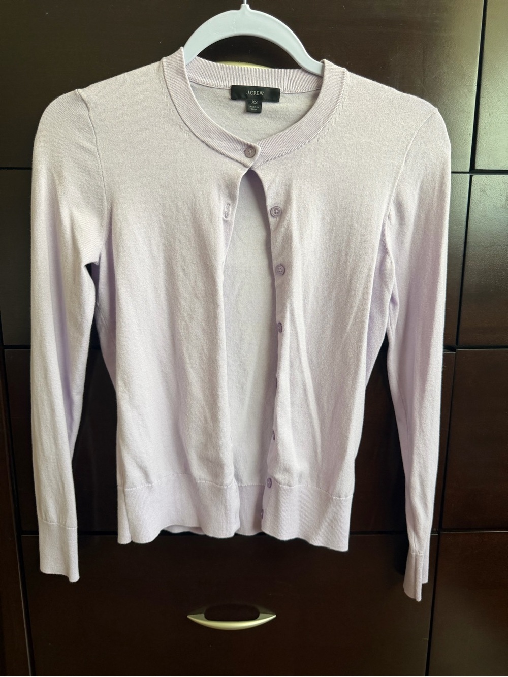 J. Crew Lilac Button-Up Cotton Cardigan